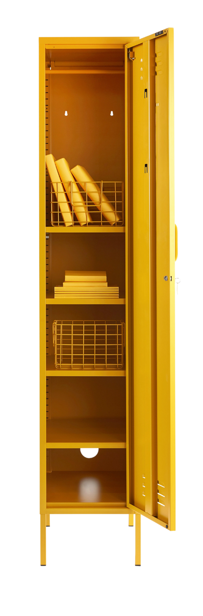 The Skinny Locker in Mustard — open