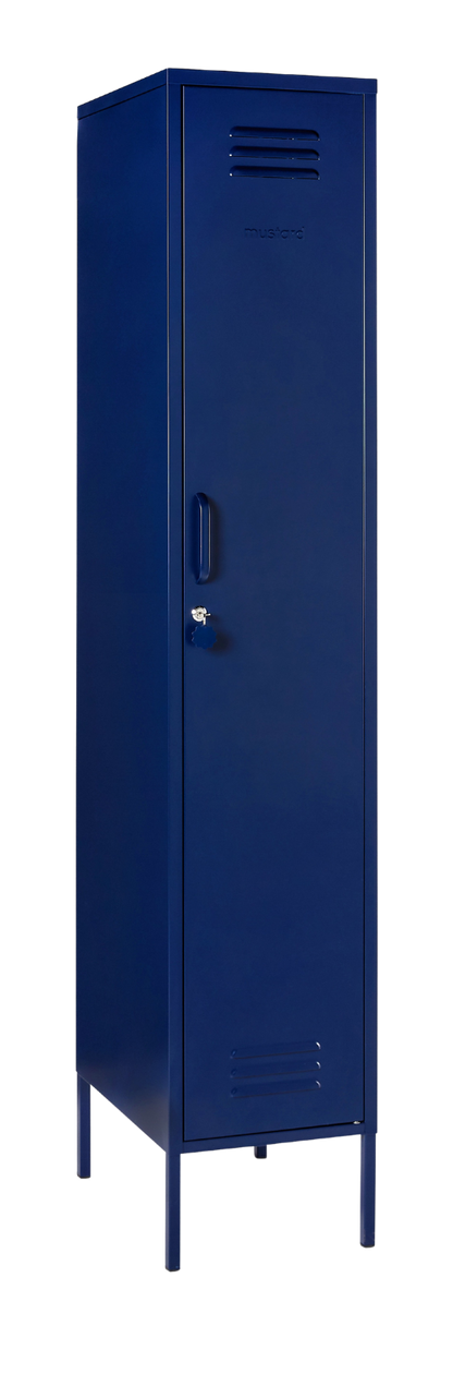 The Skinny Locker in Navy — angled