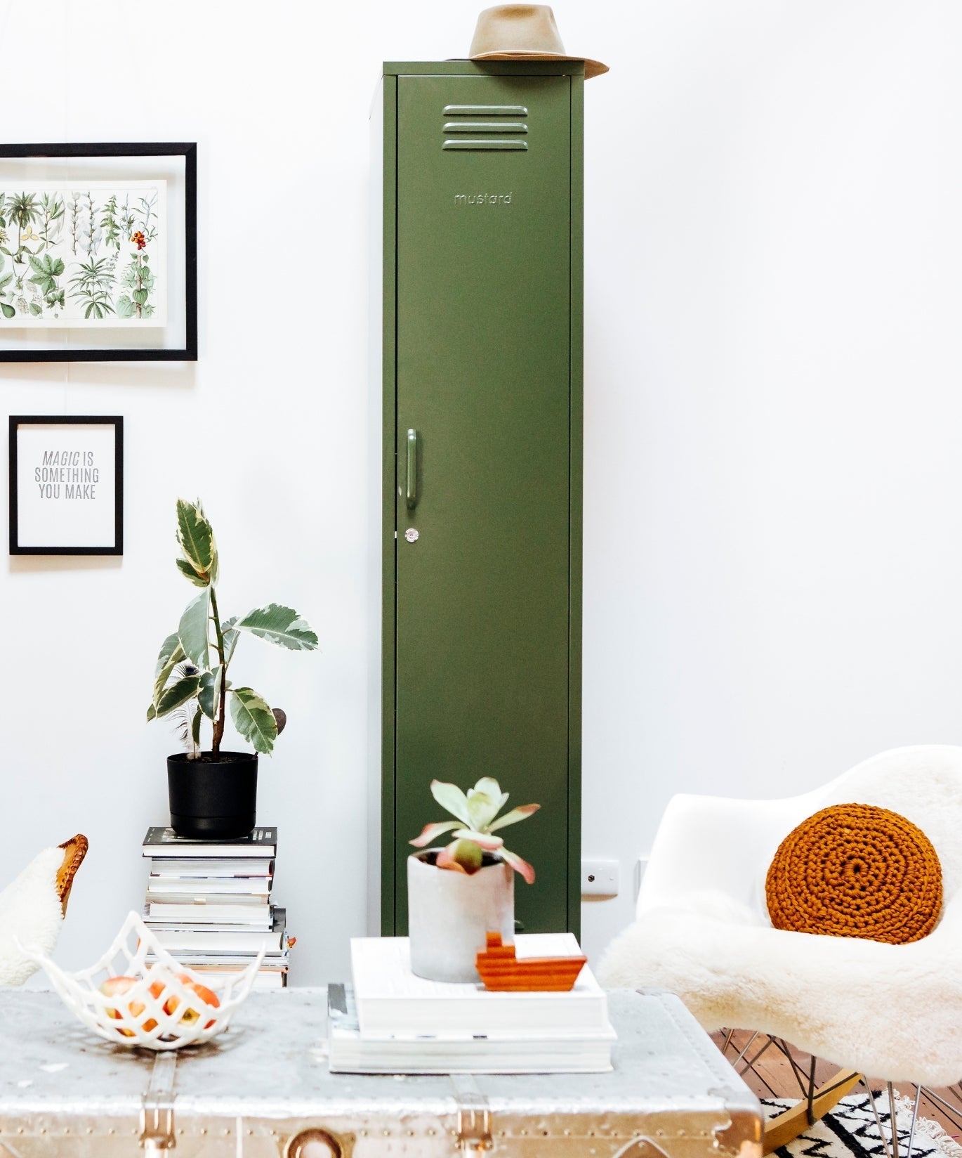 The Skinny Locker in Olive — lifestyle