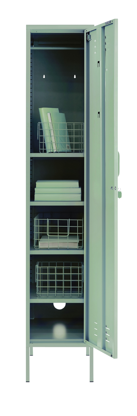 The Skinny Locker in Sage — open