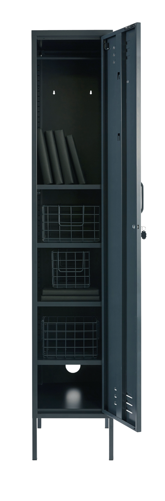 The Skinny Locker in Slate — open