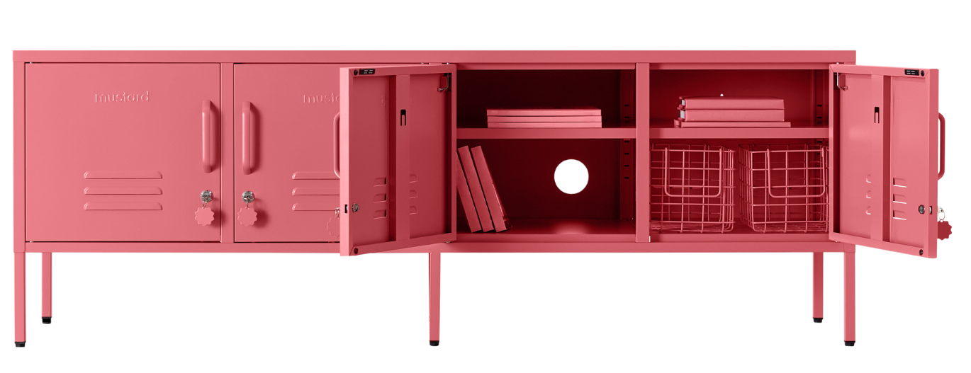 The Standard Locker in Berry — open