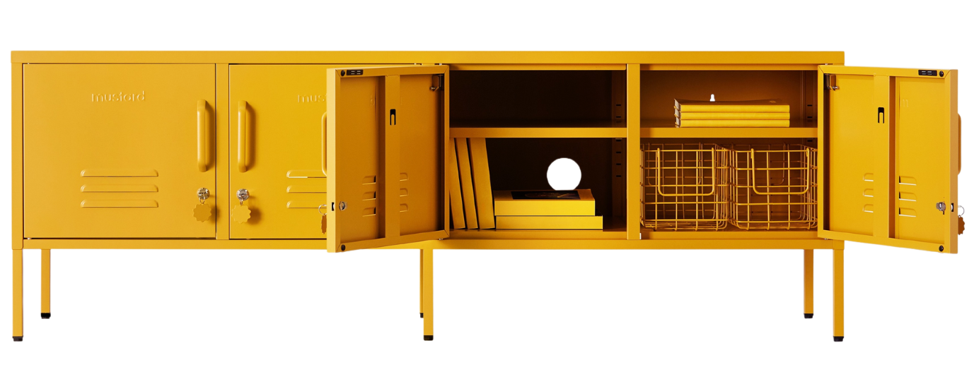 The Standard Locker in Mustard — open