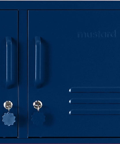 The Standard Locker in Navy — close-up