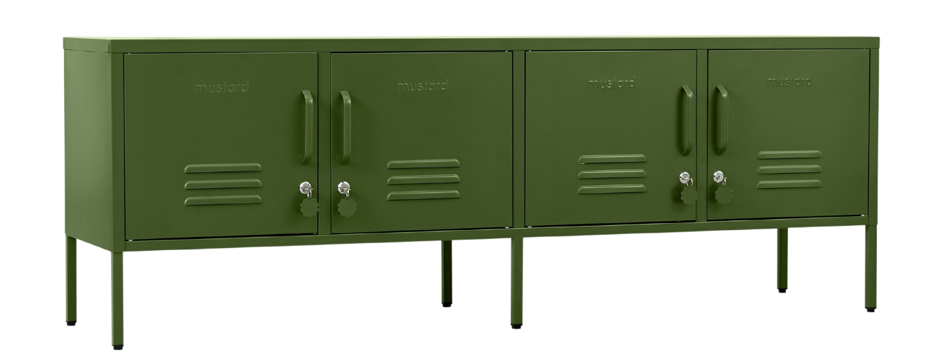 The Standard Locker in Olive — angled