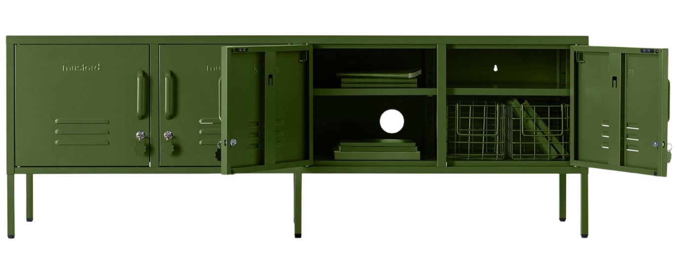 The Standard Locker in Olive — open