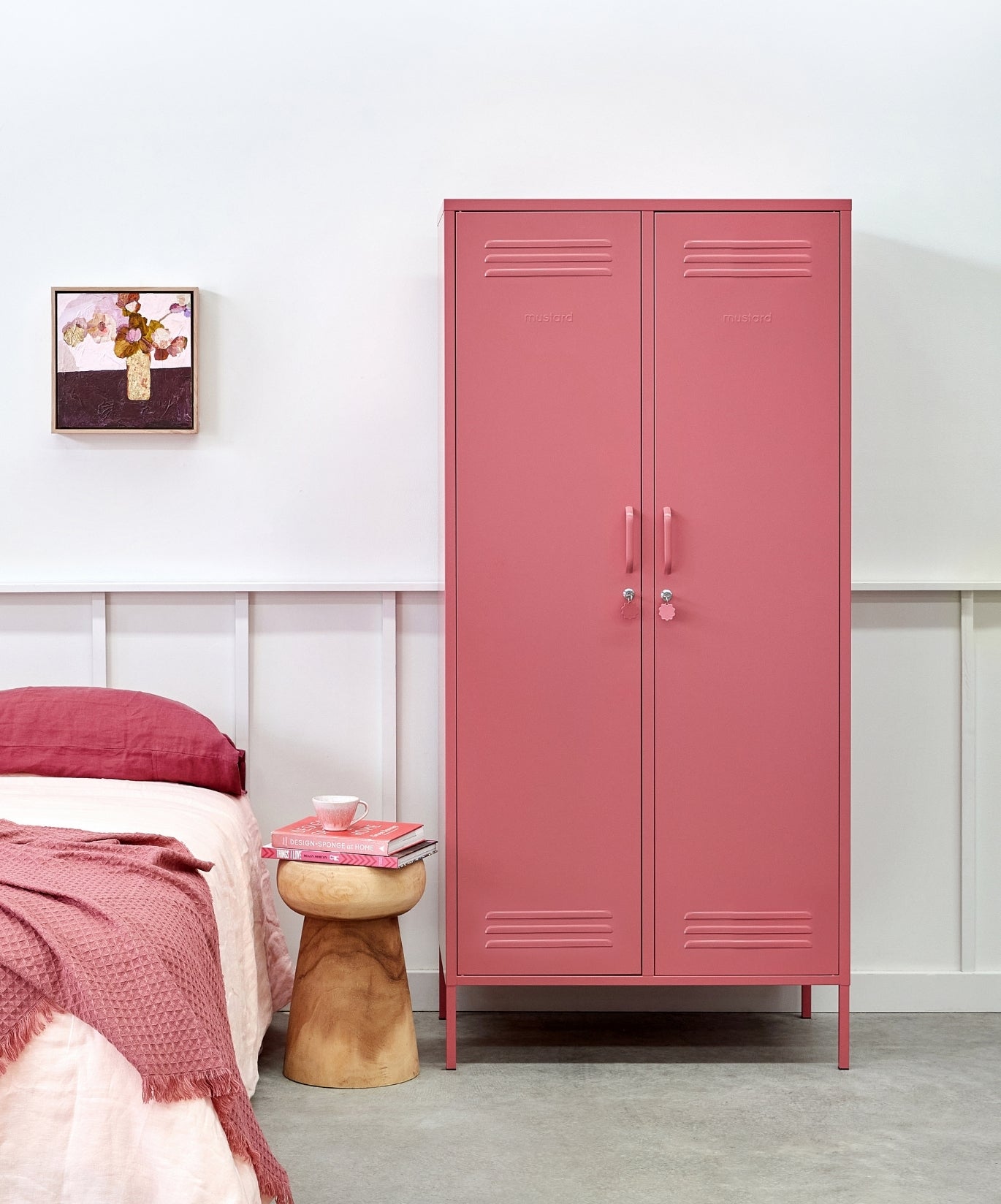 The Twinny Locker in Berry — lifestyle
