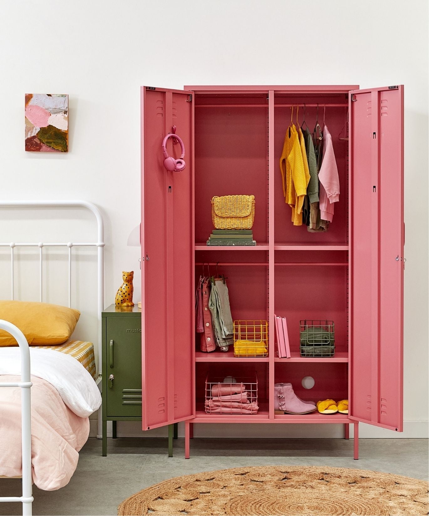 The Twinny Locker in Berry — lifestyle open