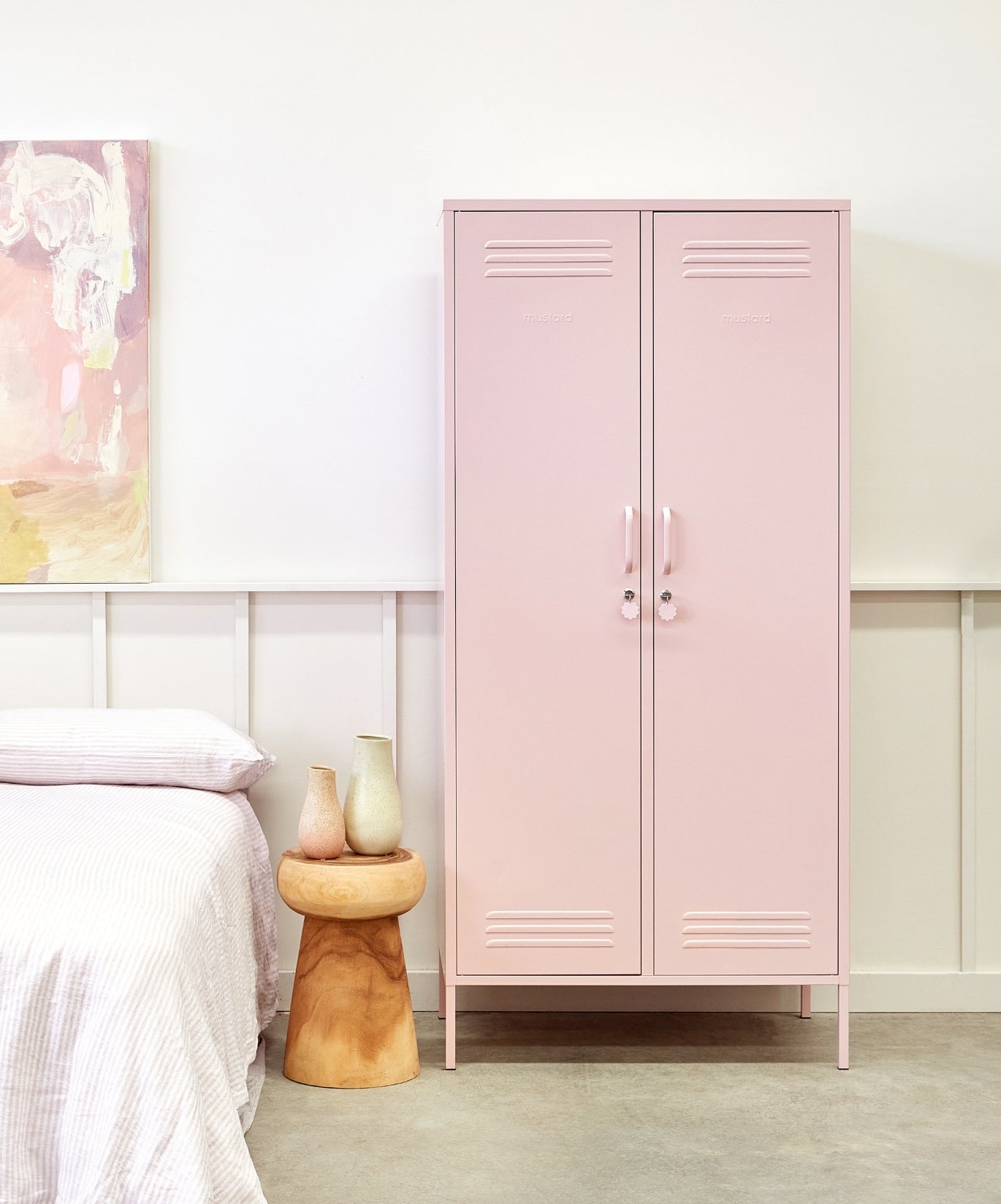 The Twinny Locker in Blush — lifestyle