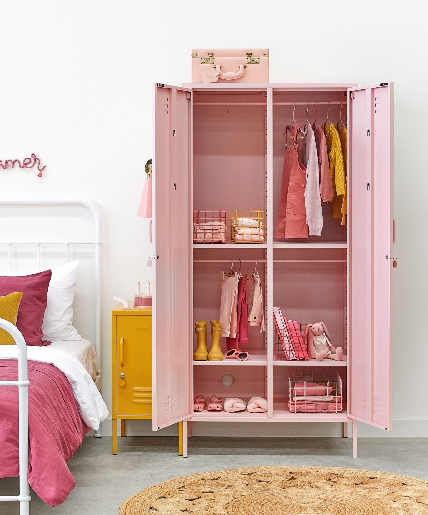 The Twinny Locker in Blush — lifestyle open