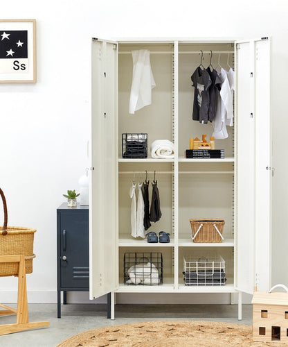 The Twinny Locker in Chalk — lifestyle open