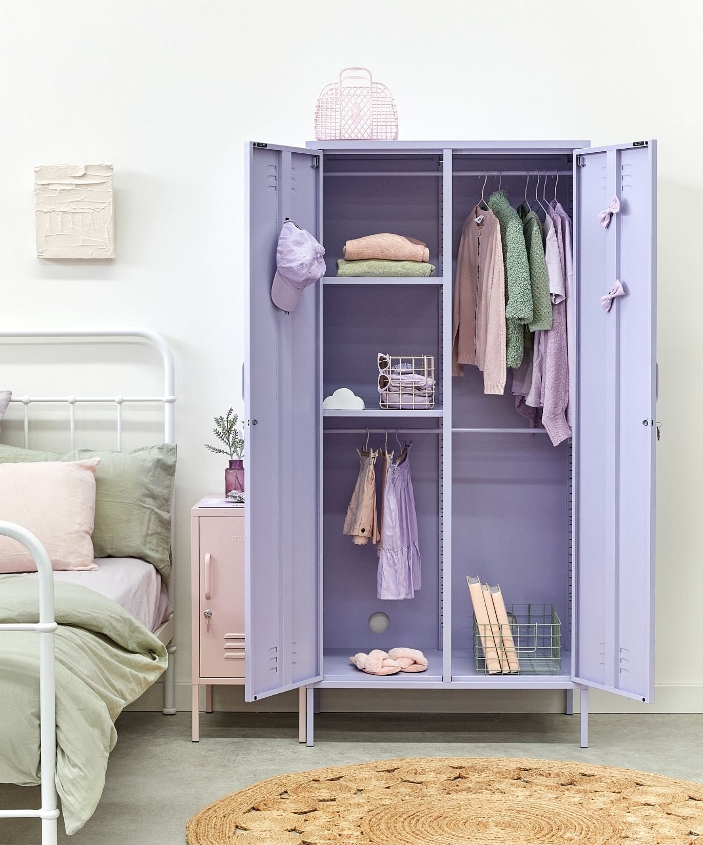 The Twinny Locker in Lilac — lifestyle open