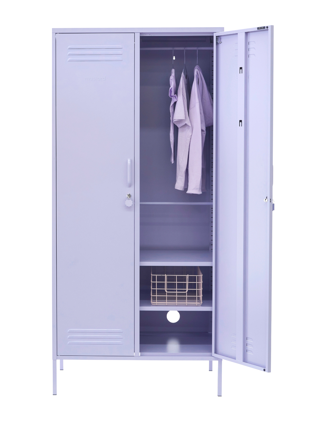 The Twinny Locker in Lilac — open