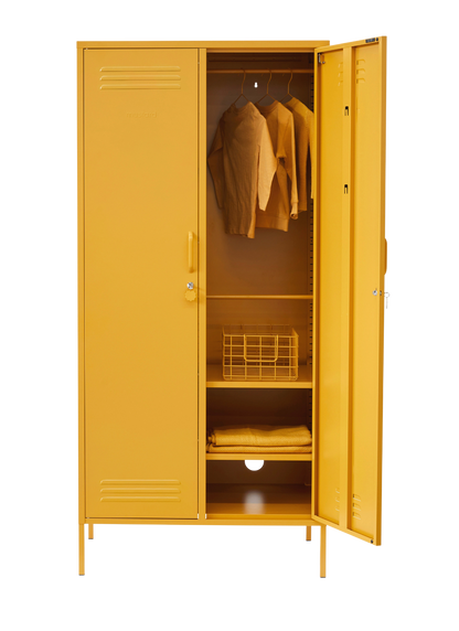 The Twinny Locker in Mustard — open