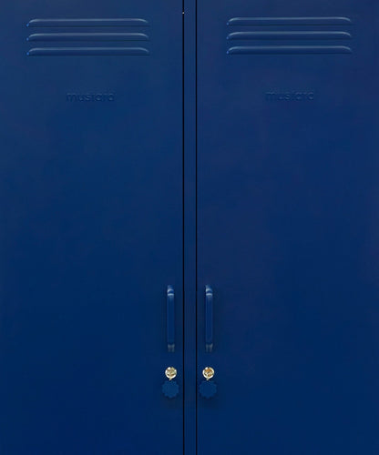 The Twinny Locker in Navy — close-up