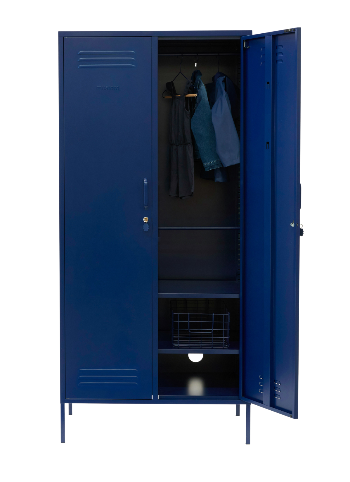 The Twinny Locker in Navy — open