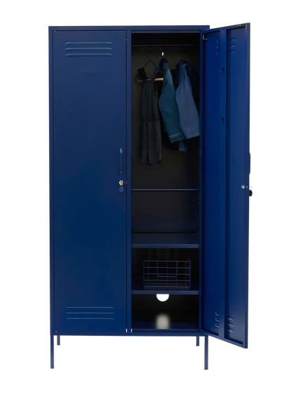 The Twinny Locker in Navy — open