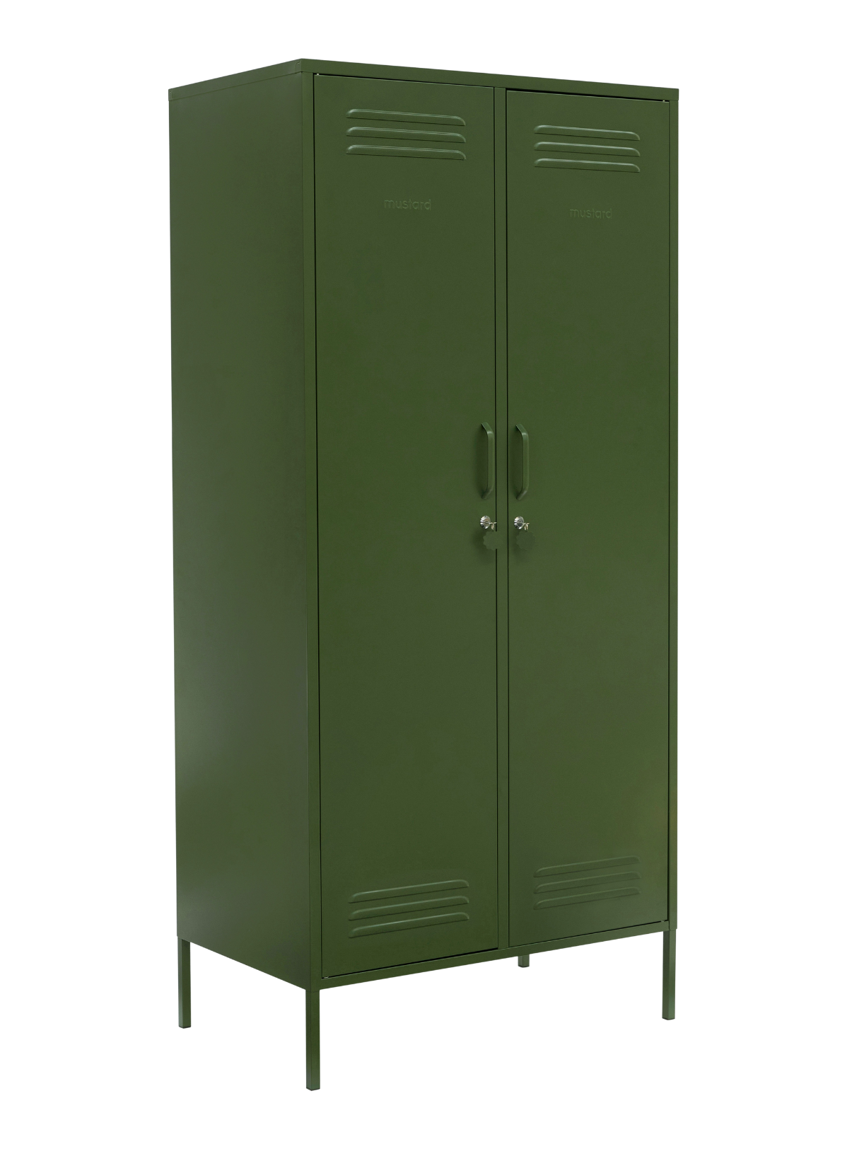 The Twinny Locker in Olive — angled