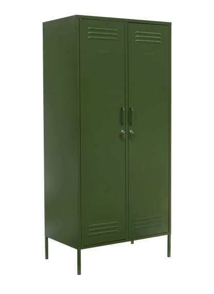 The Twinny Locker in Olive — angled