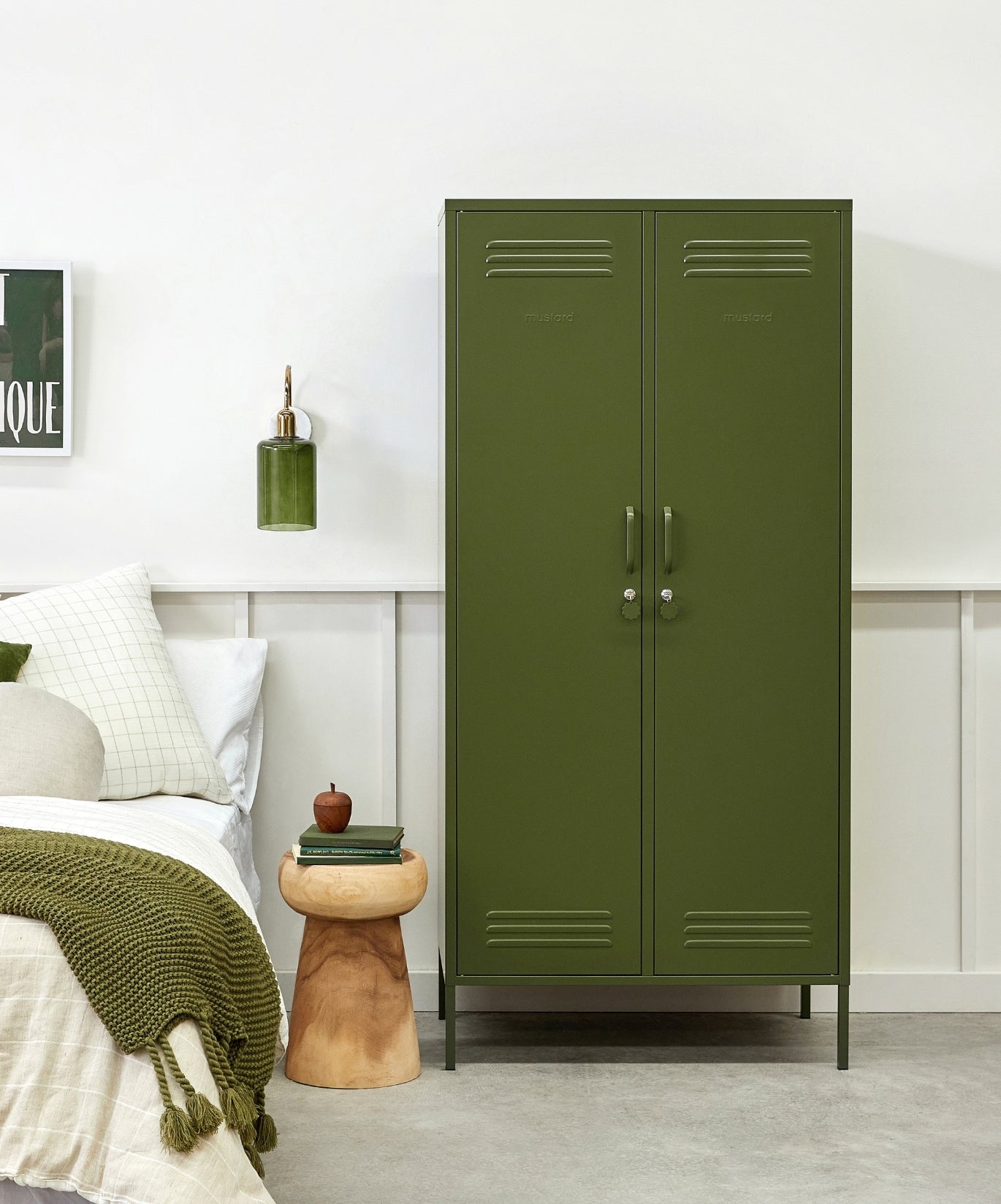 The Twinny Locker in Olive — lifestyle