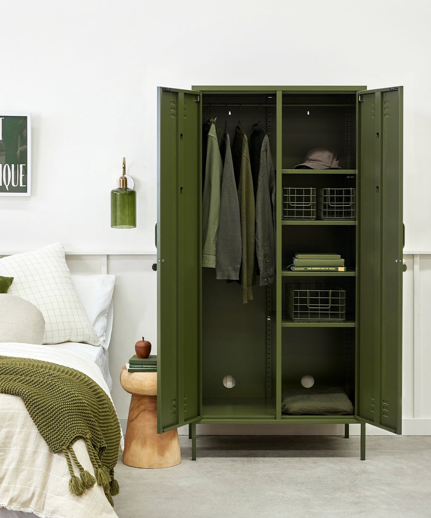 The Twinny Locker in Olive — lifestyle 3