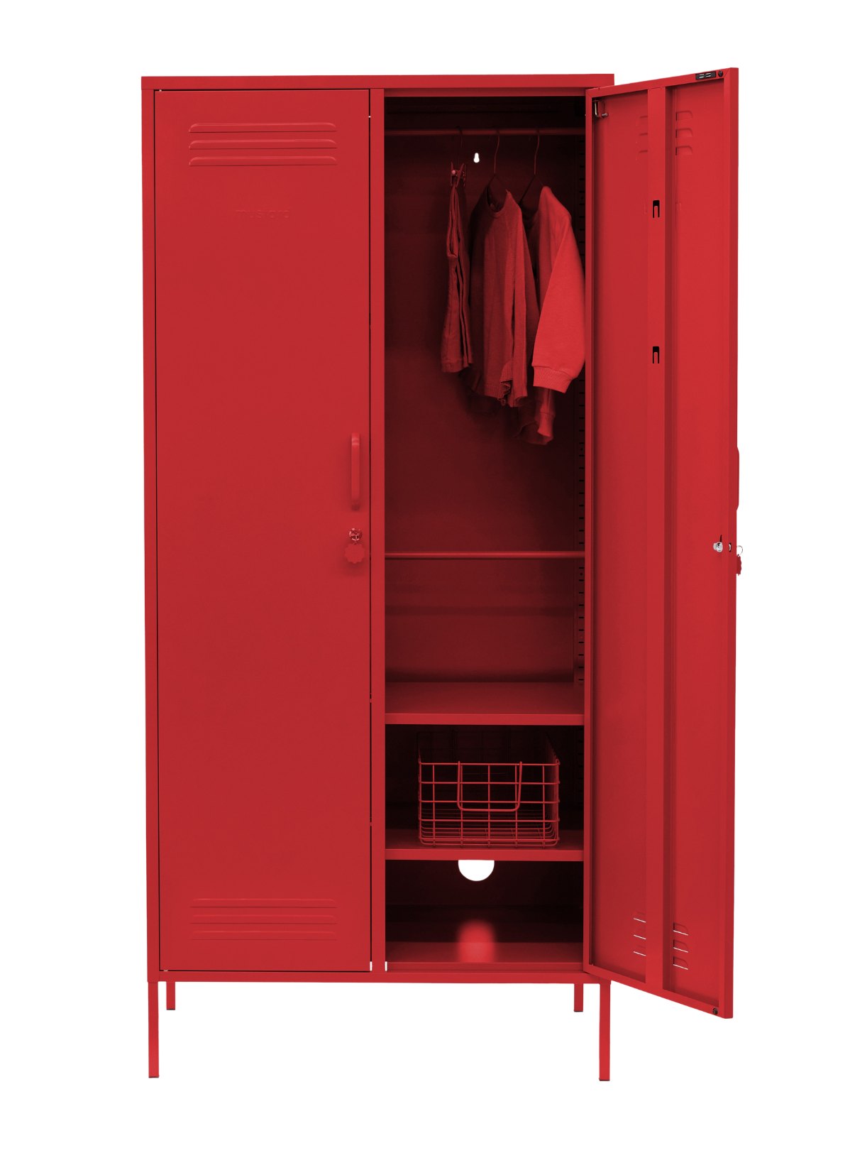 The Twinny Locker in Poppy — open
