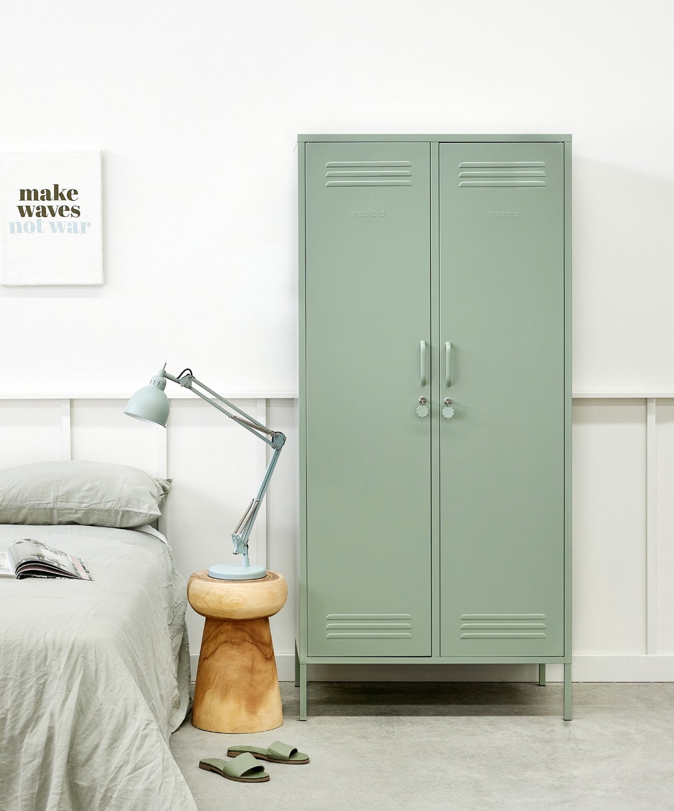 The Twinny Locker in Sage — lifestyle