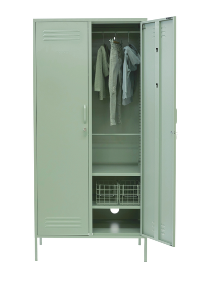 The Twinny Locker in Sage — open