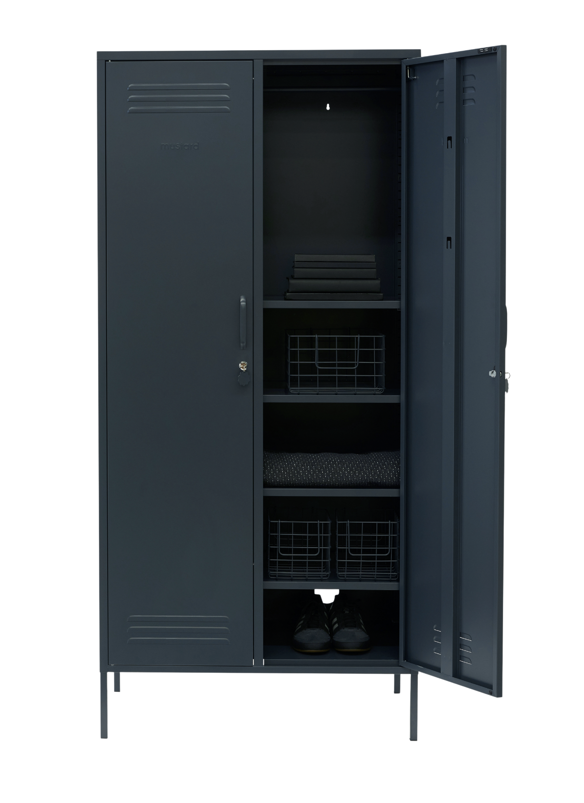 The Twinny Locker in Slate — open