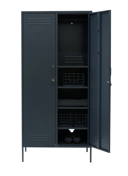 The Twinny Locker in Slate — open