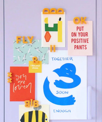Wordbits Alphabet Magnets in Mustard