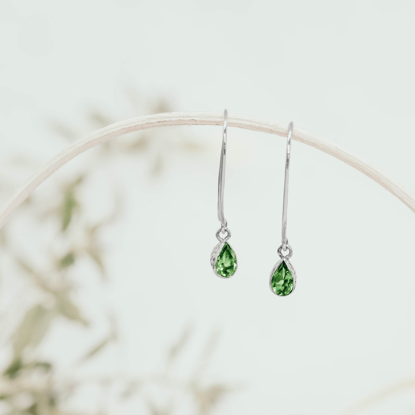 Sunaka hammered garnet dangling earrings