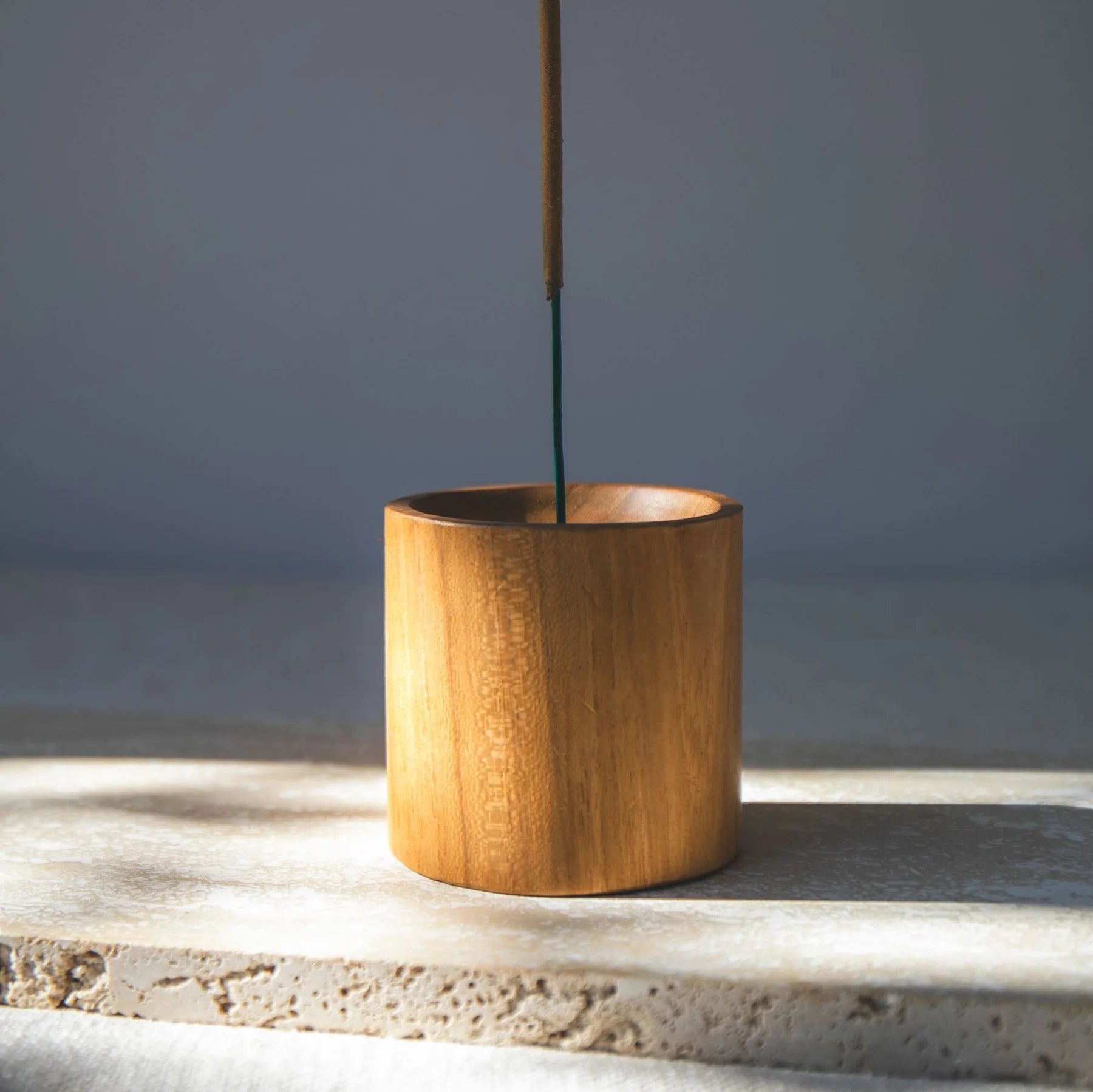 Cylinder Teak Wood Incense Holder by Holy Smoke - image 3