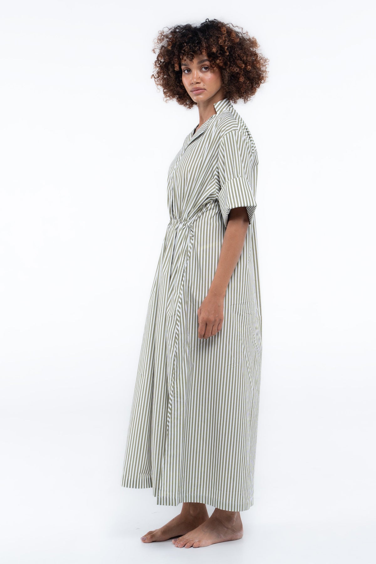 Leon Dress — Green Stripe