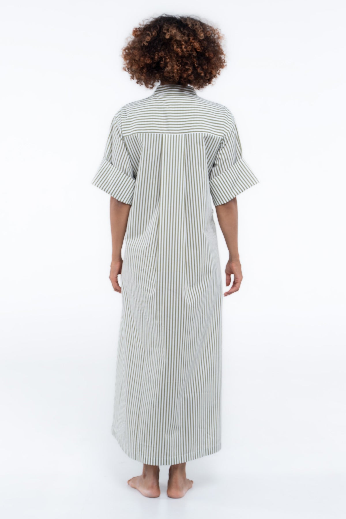 Leon Dress — Green Stripe