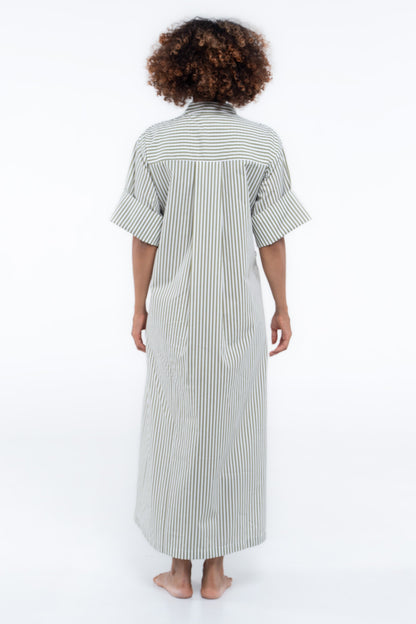 Leon Dress — Green Stripe