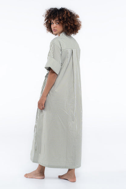 Leon Dress — Green Stripe