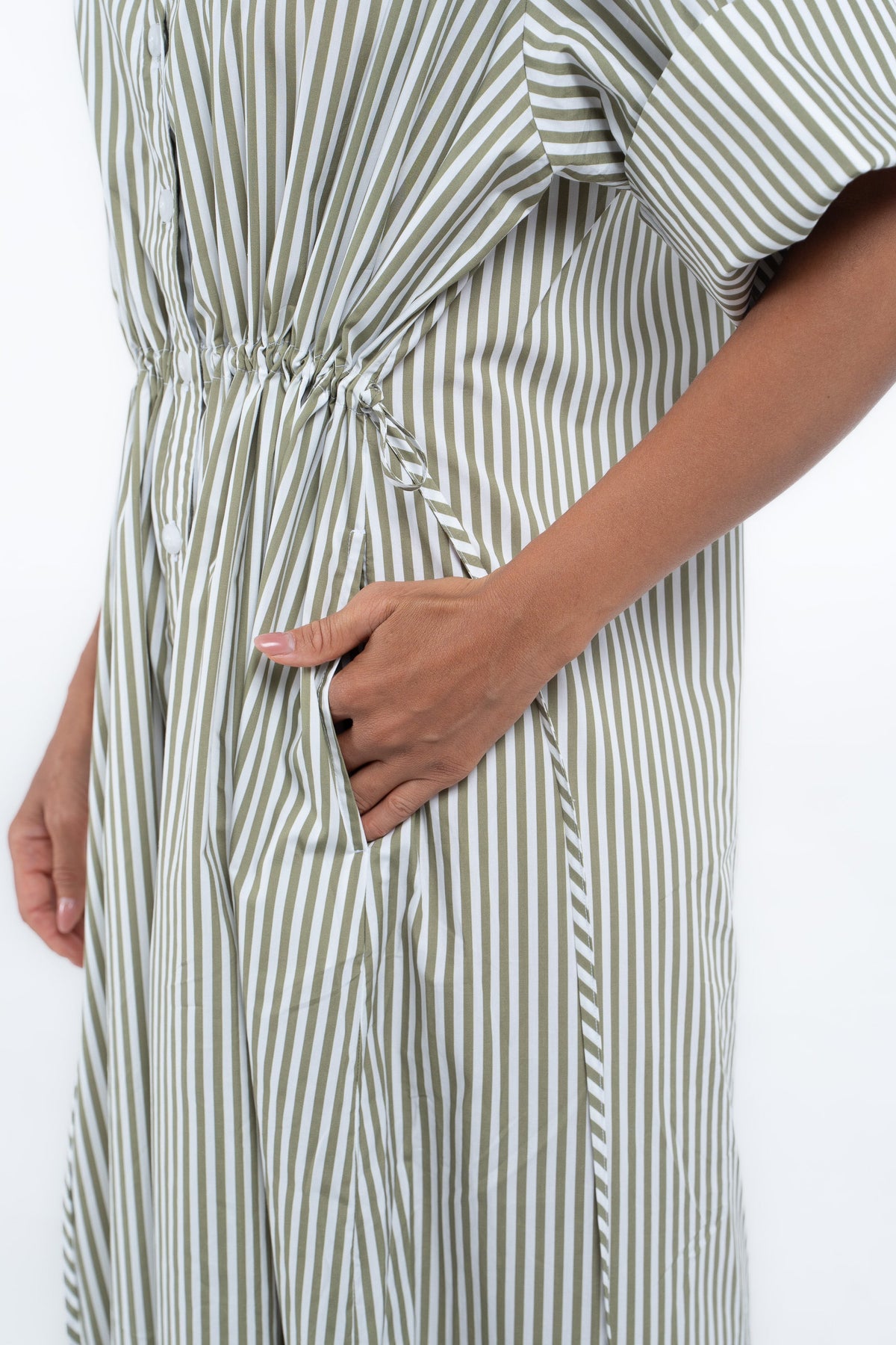 Leon Dress — Green Stripe