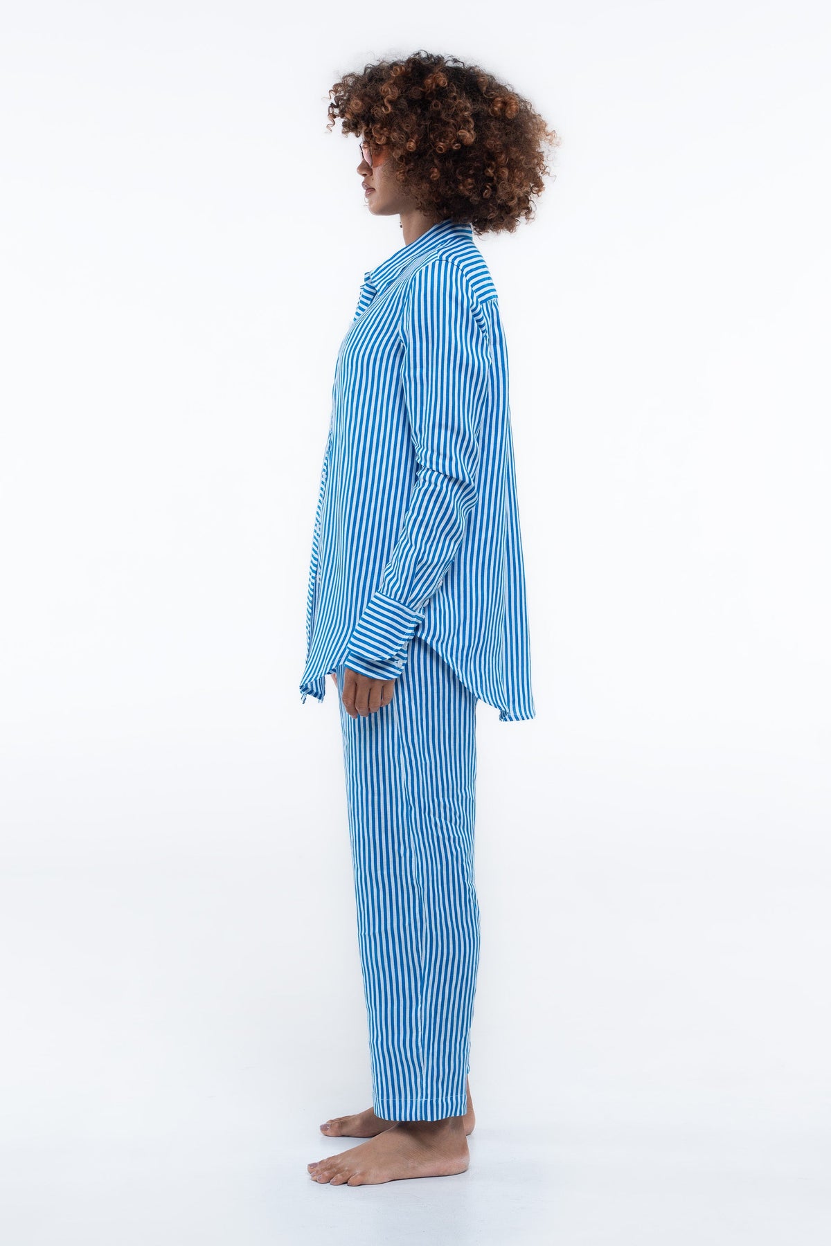 Portside Shirt — Blue Stripe (Linen)
