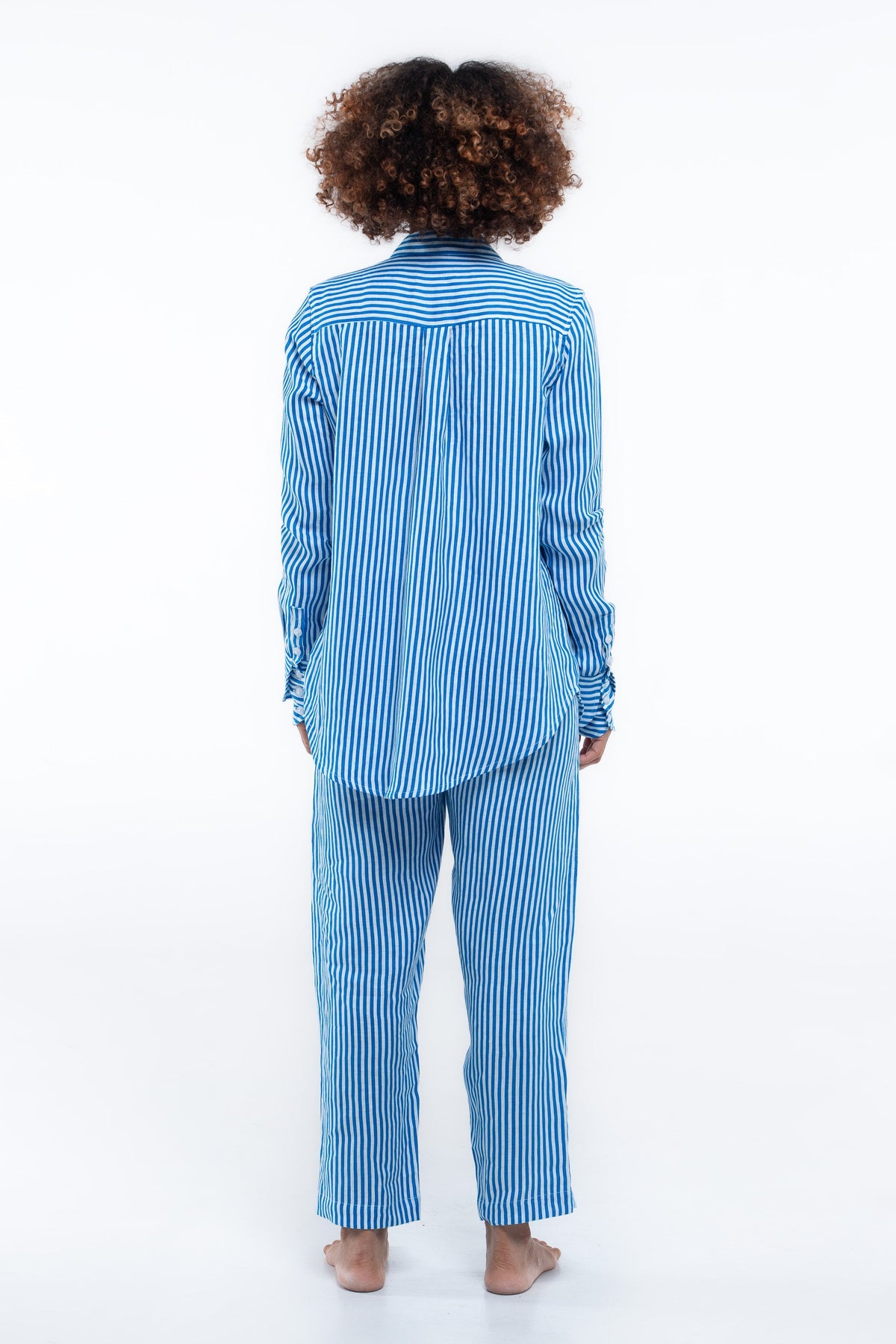 Portside Shirt — Blue Stripe (Linen)