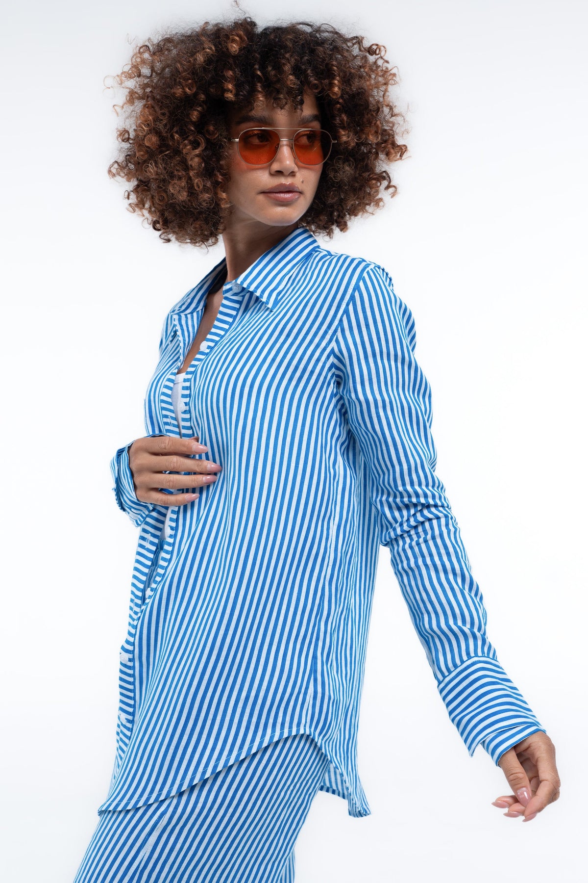 Portside Shirt — Blue Stripe (Linen)