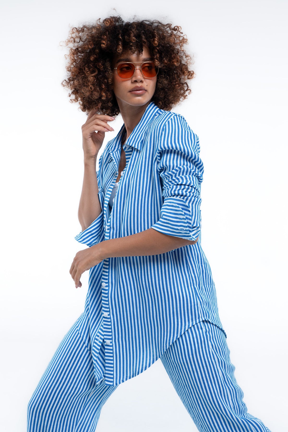 Portside Shirt — Blue Stripe (Linen)
