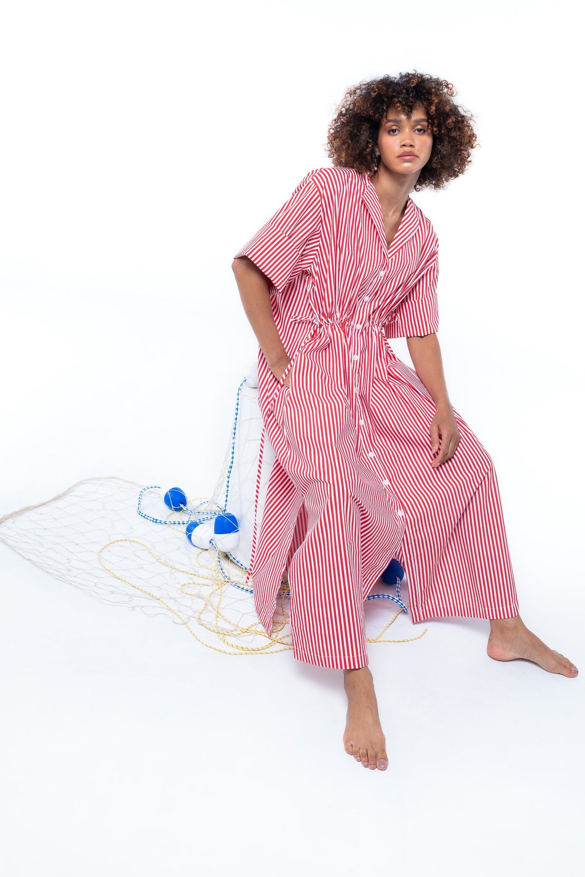Leon Dress by The Boy and I — Red Stripe (Beacon Red)