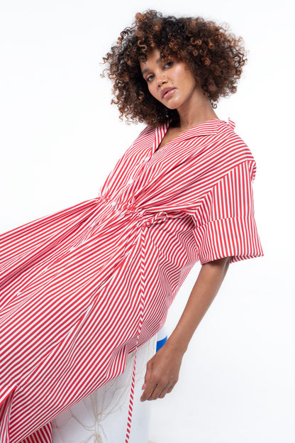 Leon Dress — Red Stripe