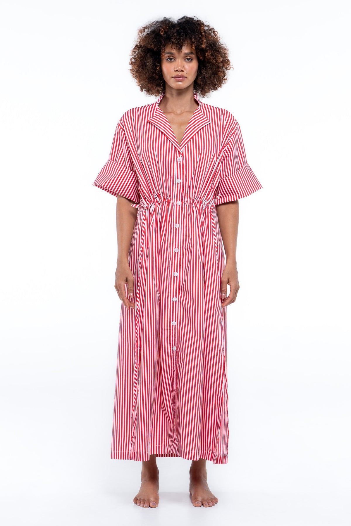 Leon Dress — Red Stripe