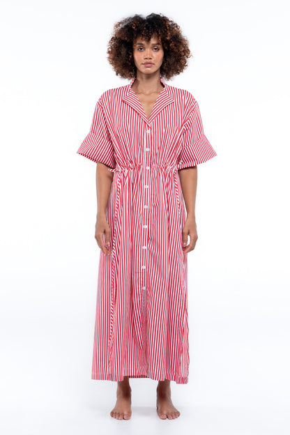 Leon Dress — Red Stripe