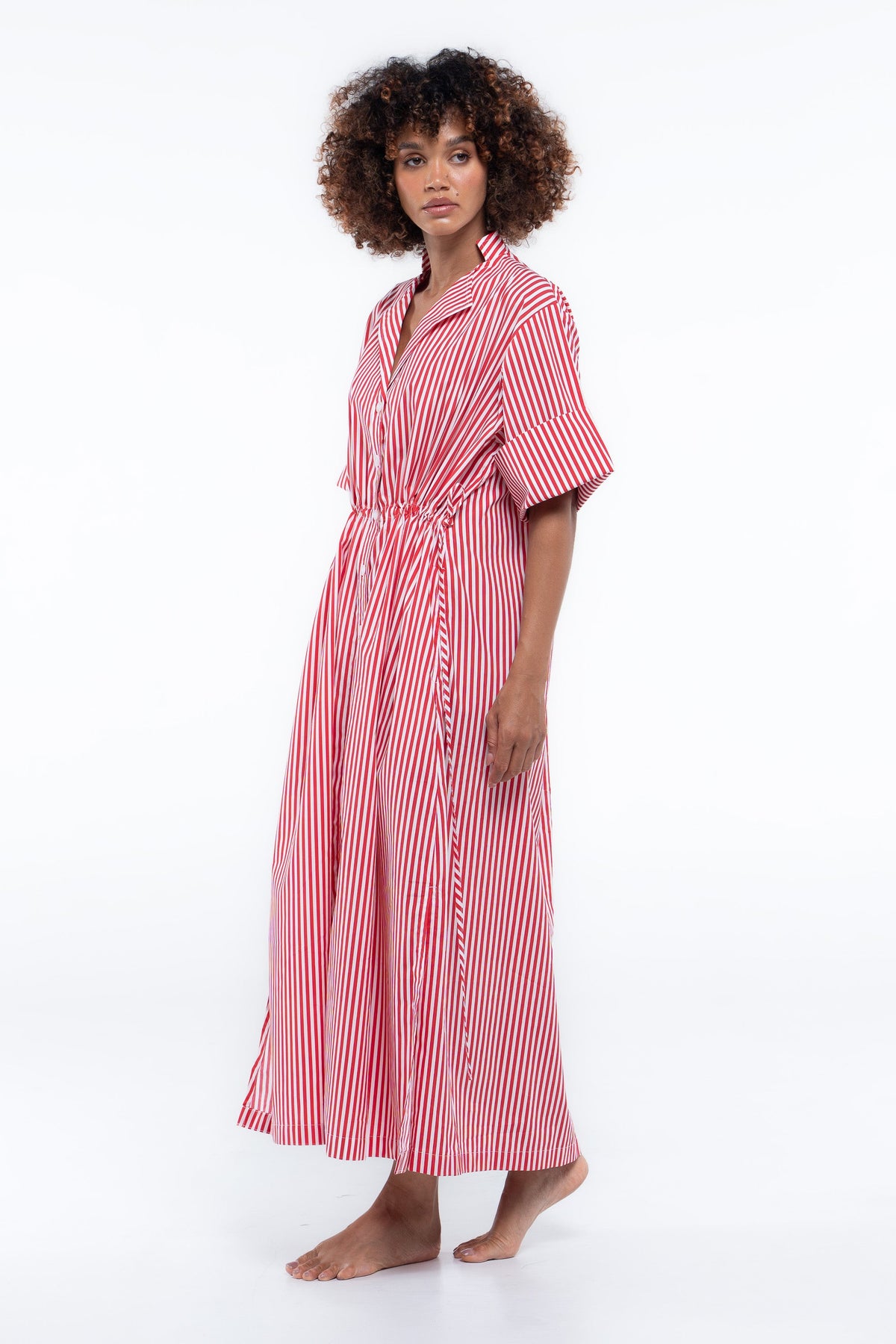 Leon Dress — Red Stripe
