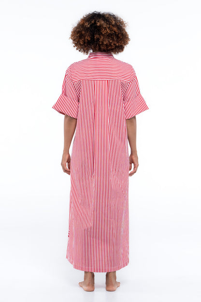 Leon Dress — Red Stripe