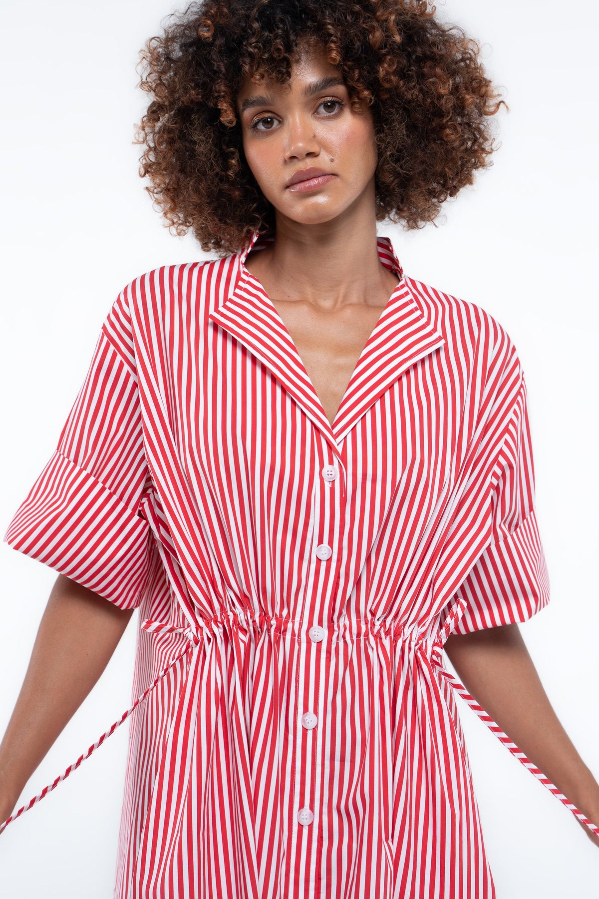 Leon Dress — Red Stripe