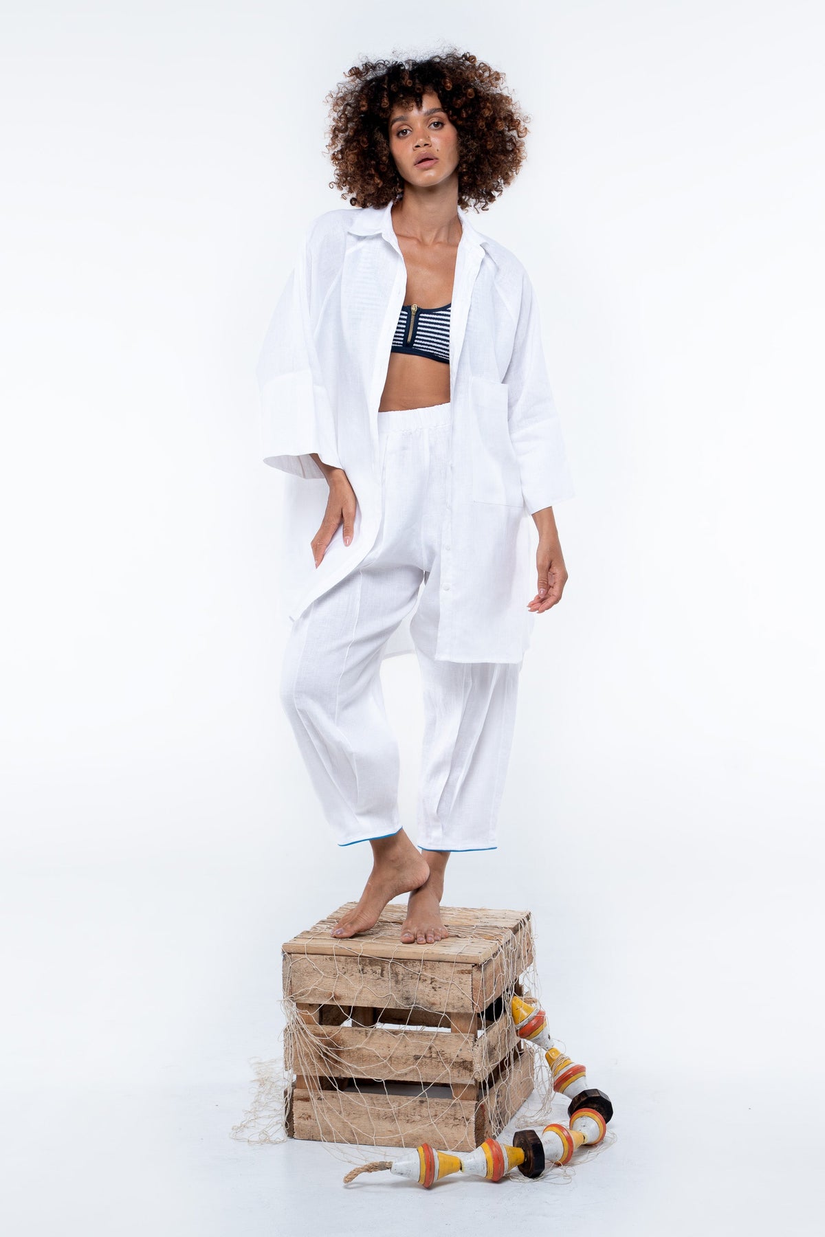 Oceanic Shirt — Sailor Blue Lobster (White)
